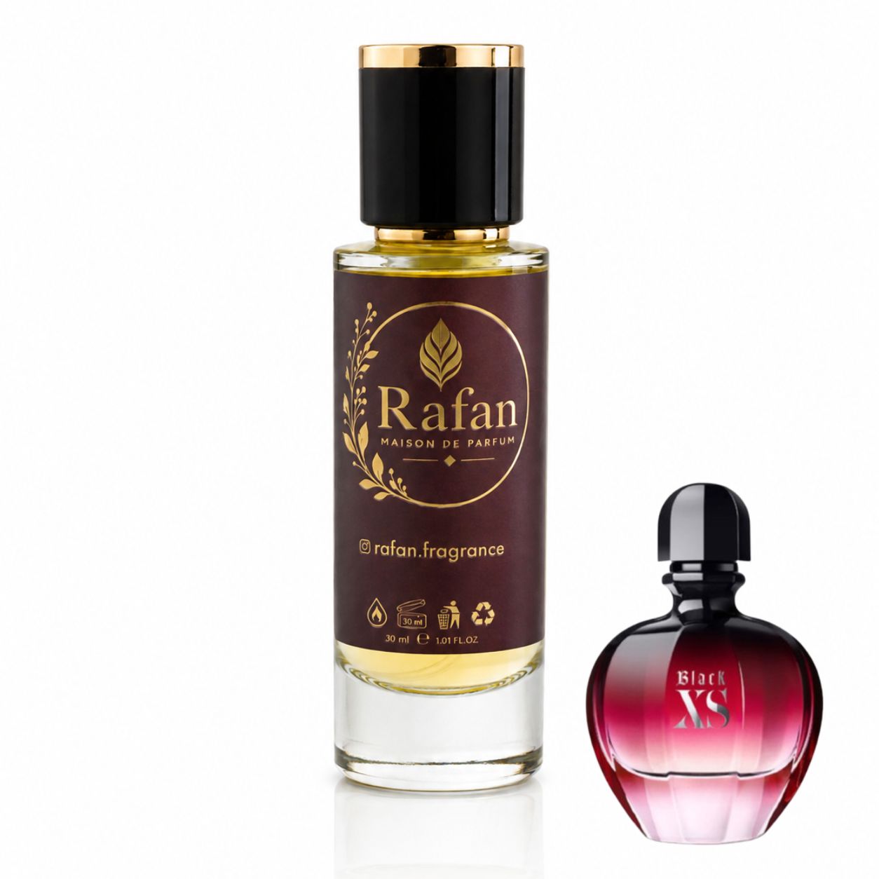 Rafan Black XS — parfum femme, flacon 30 ml